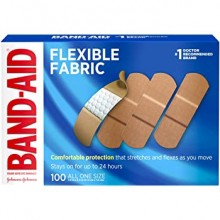 BAND AID FLEXIBLE FABRIC ALL ONE SIZE ADHESIVE BANDAGES 100 CT