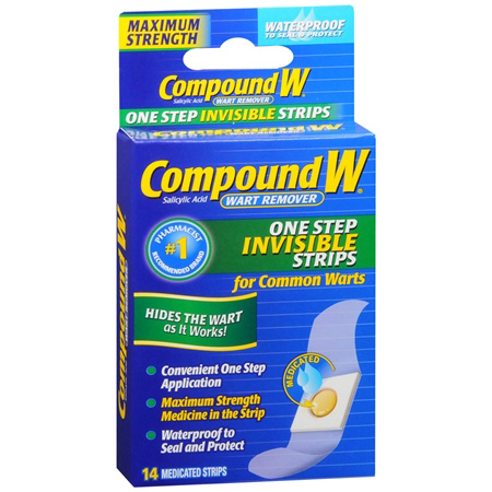 COMPOUND W ONE STEP INV. WART REM. STRIPS 14 CT