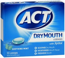 ACT DRY MOUTH LOZENGES MINT 18 CT