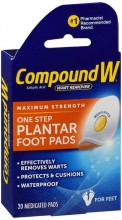 COMPOUND W ONE STEP PLANTAR FOOT PADS 20 CT