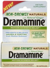 DRAMAMINE N/DROWSY NATURALS W/GINGER 18CT